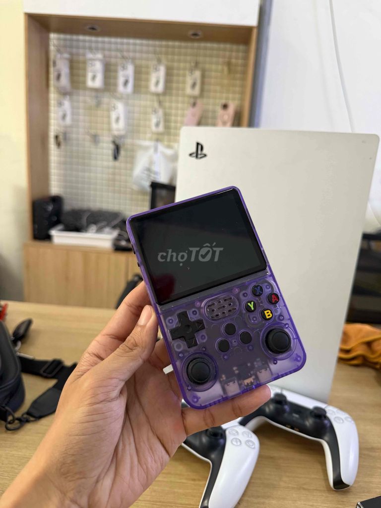 Máy chơi game cầm tay R36S Tím trong suốt. Mua bán Thiết bị chơi game tại Quận Thanh Khê Đà Nẵng được đăng bởi Anh Tuấn Apple hình 1