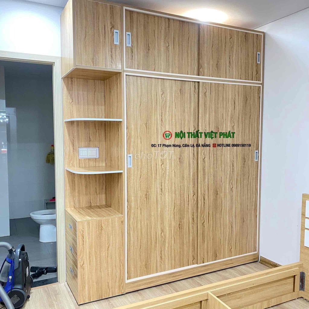 Tủ quần áo Nhựa Đài Loan vân gỗ. Mua bán Tủ, kệ gia đình tại Quận Cẩm Lệ Đà Nẵng được đăng bởi Nội Thất Nhựa Đài Loan Việt Phát hình 1