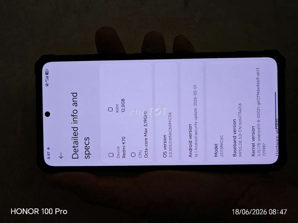 Xiaomi Redmi K70 12GB Đen. Mua bán Điện thoại tại Huyện Củ Chi Tp Hồ Chí Minh được đăng bởi Đức hình 1