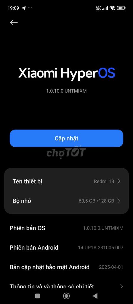 Xiaomi Redmi 13 8GB/128GB HyperOS. Mua bán Điện thoại tại Thành phố Huế Thừa Thiên Huế được đăng bởi Haha hình 1