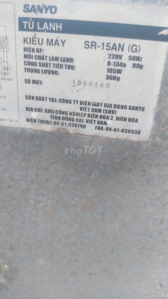 Tủ lạnh Sanyo 150L. Mua bán Tủ lạnh tại Huyện Long Hồ Vĩnh Long được đăng bởi Diệp Hòa hình 1