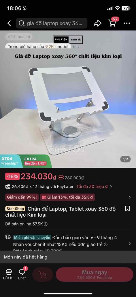 Giá đỡ laptop Kim loại Trắng. Mua bán Phụ kiện (Màn hình, Chuột...) tại Quận 7 Tp Hồ Chí Minh được đăng bởi Huỳnh Trang hình 1