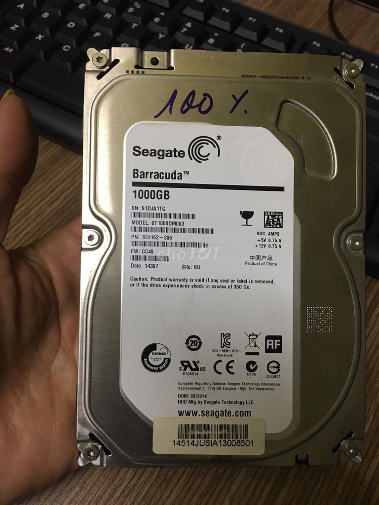 1tb (3.5)seagate 100% sk zin