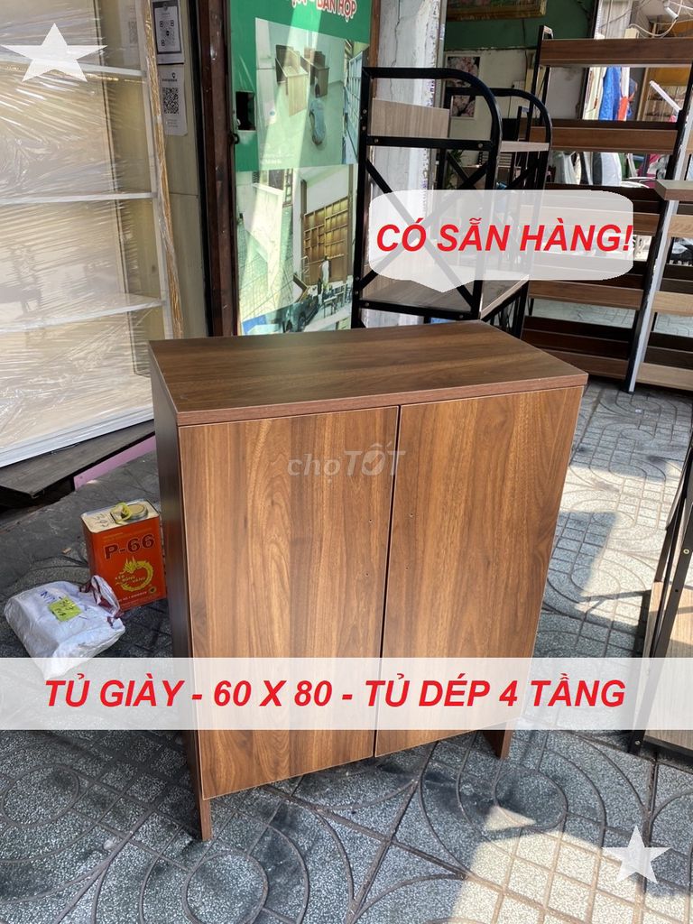 TỦ DÉP - KỆ 4 TẦNG - TỦ KỆ GIÀY - 80X80 -