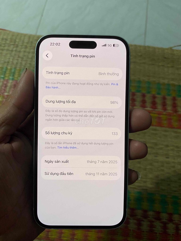Apple iPhone 15 128GB Xanh blue 98%. Mua bán Điện thoại tại Thành phố Thủ Đức Tp Hồ Chí Minh được đăng bởi phước hình 1