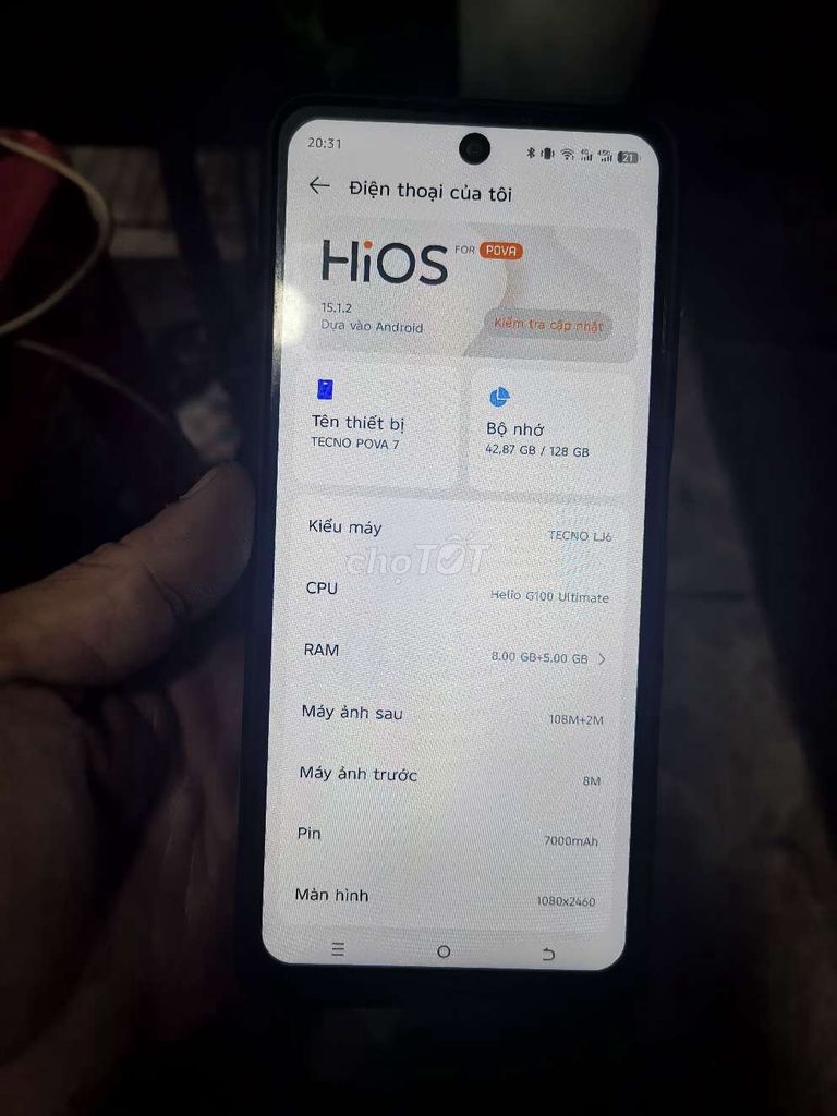 Tecno Pova 7 128GB Đen. Mua bán Điện thoại tại Quận 8 Tp Hồ Chí Minh được đăng bởi androi giá rẻ  hình 1
