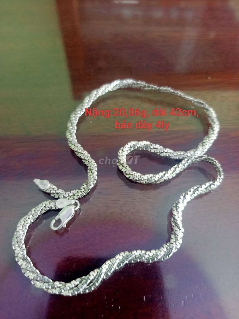 Dây chuyền Bạc Ý 20.06g 42cm. Mua bán Phụ kiện thời trang khác tại Huyện Long Thành Đồng Nai được đăng bởi Vũ Đoàn  hình 1