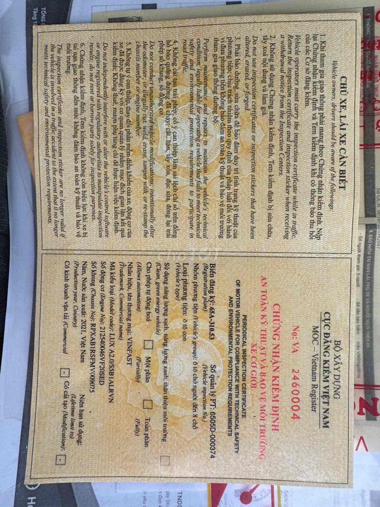 VinFast Lux A2.0 2021 - 68000 km. Mua bán Ô tô tại Quận Ninh Kiều Cần Thơ được đăng bởi Hồ Trường Huy Phong hình 9