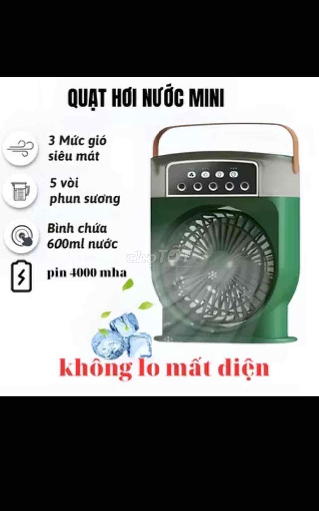 Quạt phun sương mini tích điện dung tích 600ml