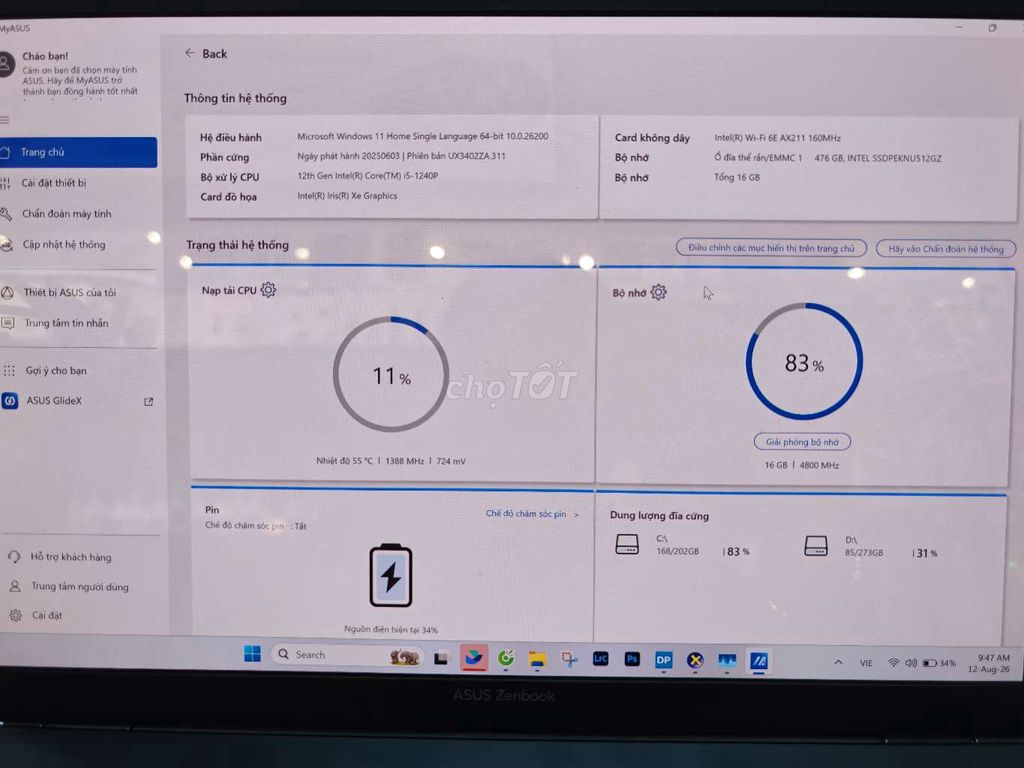 Asus Zenbook 14 UX3402ZA i5 16GB/512GB. Mua bán Laptop tại Thành phố Nha Trang Khánh Hòa được đăng bởi Hd hình 1