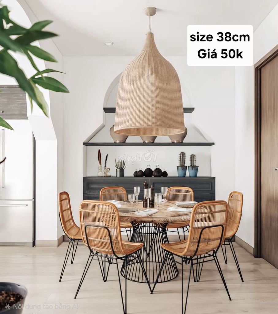 Chao đèn Mây tre Nâu nhạt 38cm Mới. Mua bán Đèn tại Quận Thanh Khê Đà Nẵng được đăng bởi Đèn trang trí hình 1