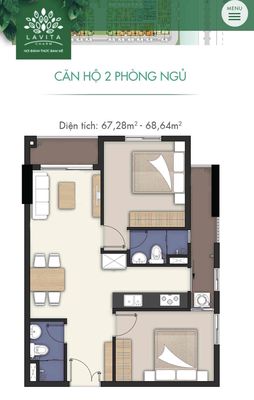 [CHÍNH CHỦ] CHO THUÊ CĂN 2PN LAVITA CHARM 68M2 - BAN CÔNG NỘI KHU MÁT