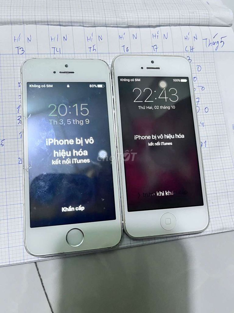 iPhone 5 quên mật khẩu 2 cái 350. Mua bán Điện thoại tại Thị xã Tân Uyên Bình Dương được đăng bởi quochi hình 1
