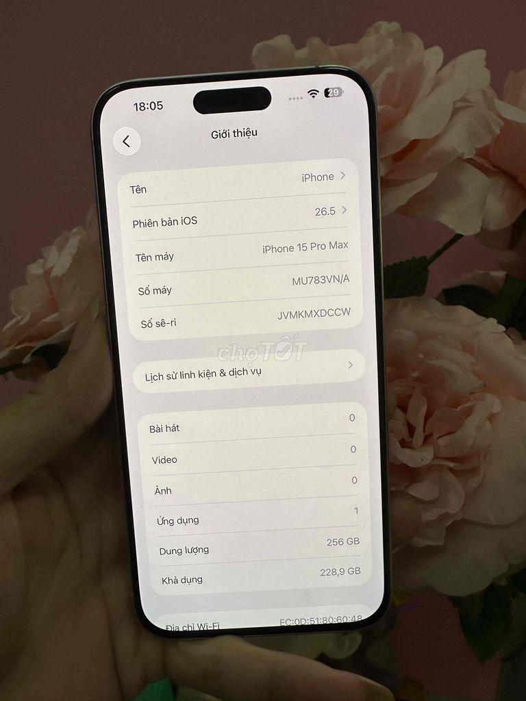 iPhone 15 Pro Max 256GB Bạc. Mua bán Điện thoại tại Thành phố Tân An Long An được đăng bởi mua xin alo no SMS hình 1