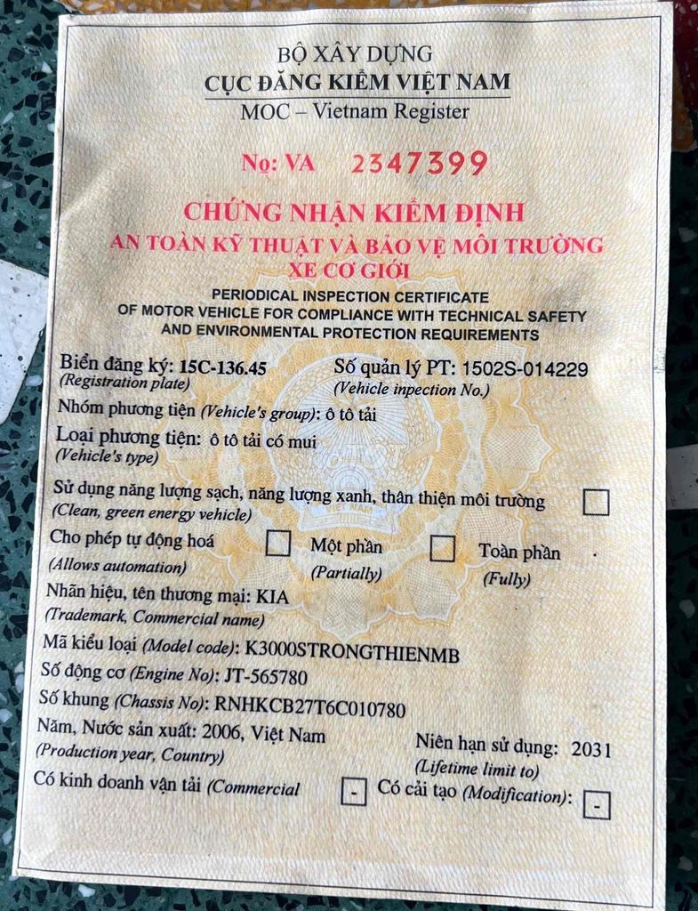 K3000S-1.4Tấn-Máy Cơ-Điều hoà-Đ/kiểm mới-Sx2006. Mua bán Xe tải, xe ben tại Huyện Thanh Ba Phú Thọ được đăng bởi XE KHỞI NGHIỆP ĐẸP CHẤT PHÚ THỌ hình 17