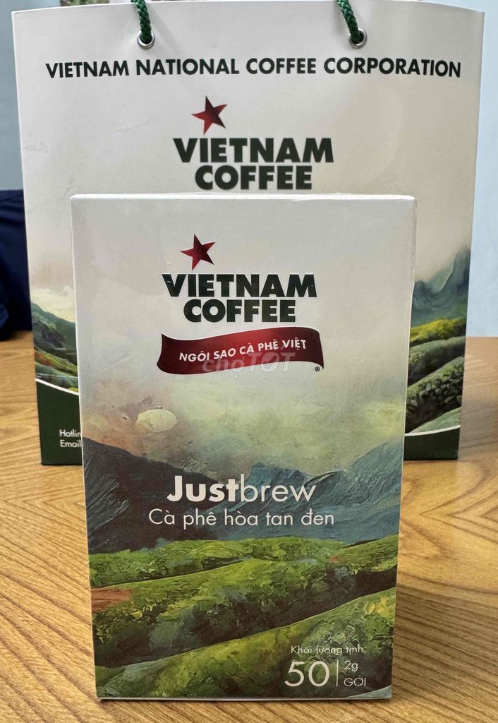 Cà Phê Hòa Tan Đen Justbrew VIETNAM COFFEE Hộp 50