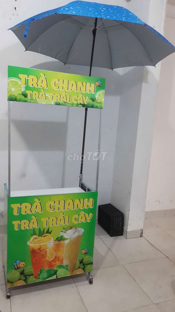 Cuối năm thanh lý xe trà chanh xếp gọn sẵn dù