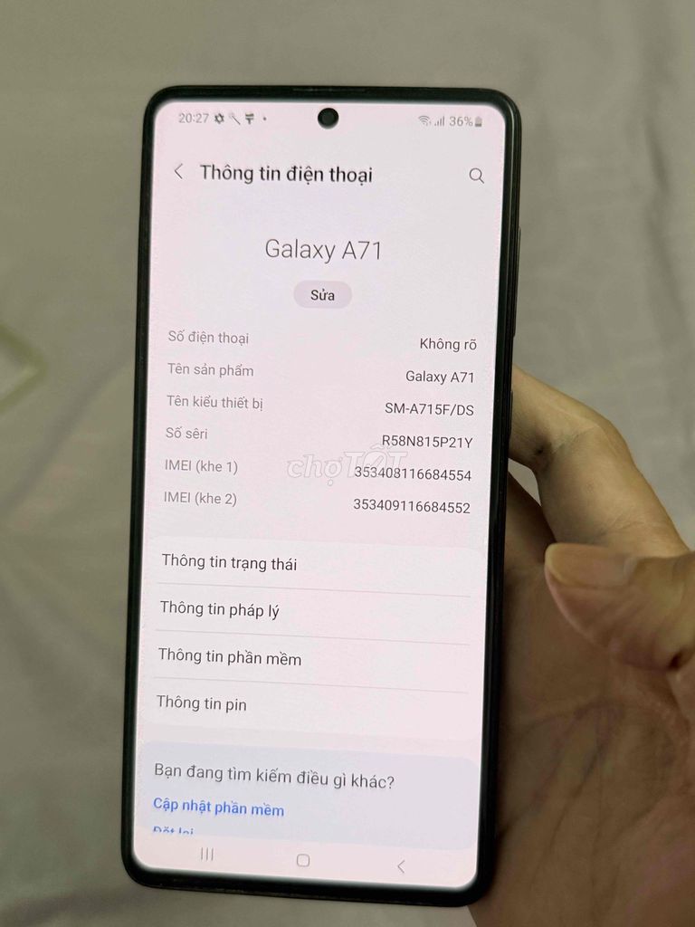 Samsung Galaxy A71 128GB Đen. Mua bán Điện thoại tại Quận Bình Tân Tp Hồ Chí Minh được đăng bởi ĐỨC mobile hình 1