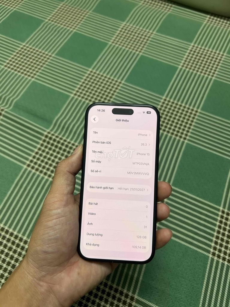 Apple iPhone 15 128gb đen. Mua bán Điện thoại tại Quận Tân Phú Tp Hồ Chí Minh được đăng bởi Thiện  hình 1