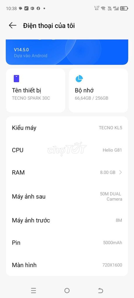 Tecno Spark 30C 256GB Đen. Mua bán Điện thoại tại Huyện Bến Lức Long An được đăng bởi hữu hùng hình 1