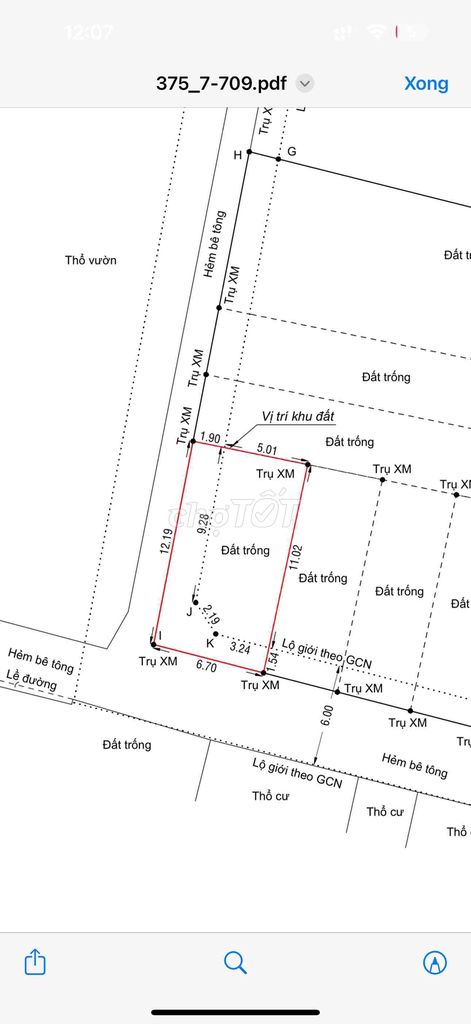 BÁN ĐẤT TẠI HẺM SƠN CA 8. VƯỜN LÀI AN PHÚ ĐÔNG. ĐƯỜNG 10m. Giá 3.92 ty