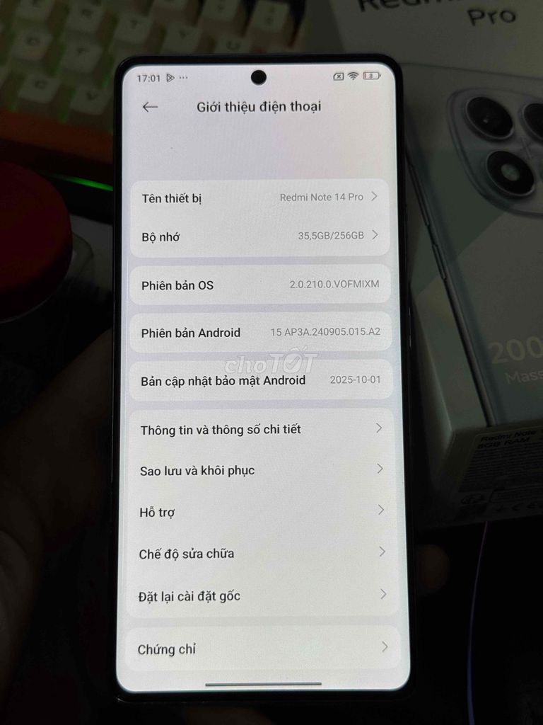 Xiaomi Redmi Note 14 Pro 256GB. Mua bán Điện thoại tại Quận Bình Thạnh Tp Hồ Chí Minh được đăng bởi Cận táo chuẩn  hình 1