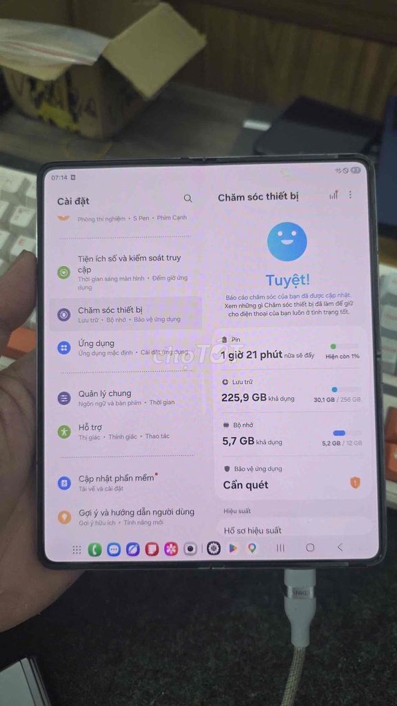 Samsung Galaxy Z Fold 5 256GB Xanh 99%. Mua bán Điện thoại tại Quận Thanh Xuân Hà Nội được đăng bởi Hoàng Vũ hình 1