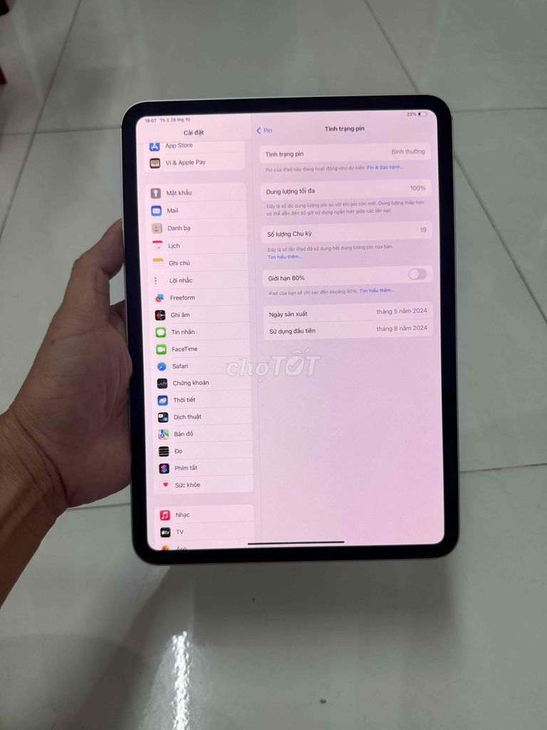 Ipad Pro 11 M4 256gb Wifi Sliver likenew bh 09-25