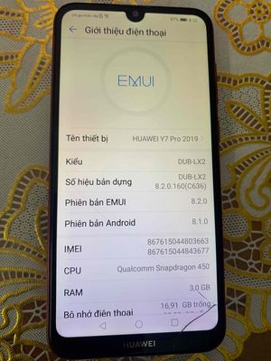 Huawei Y7 Pro 2019 32g ram 3g đỏ. Mua bán Điện thoại tại Quận Cầu Giấy Hà Nội được đăng bởi A H