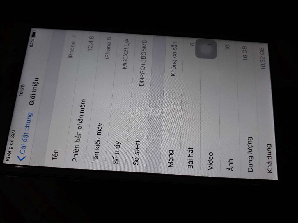 0582015592 - Apple iPhone 6 Bạc 16 GB qt