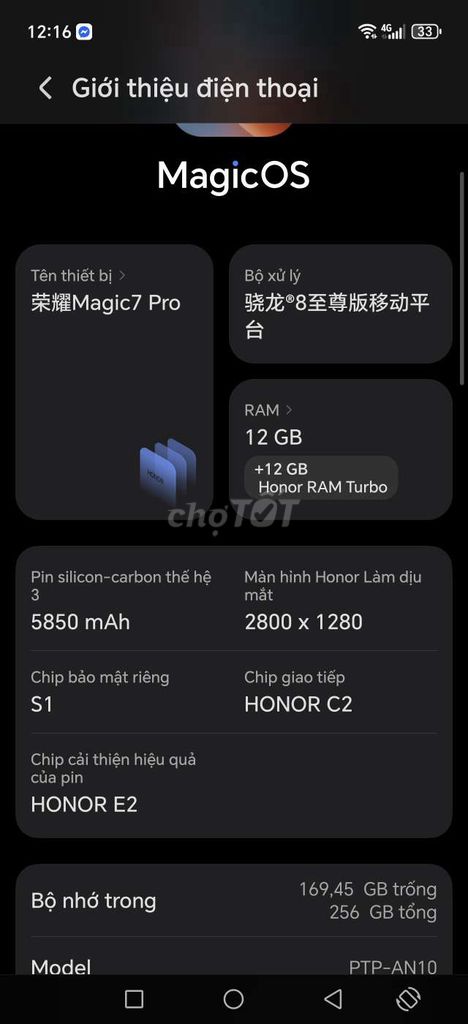 Honor Magic7 Pro 12GB/256GB. Mua bán Điện thoại tại Thành phố Thủ Đức Tp Hồ Chí Minh được đăng bởi jiren hình 1
