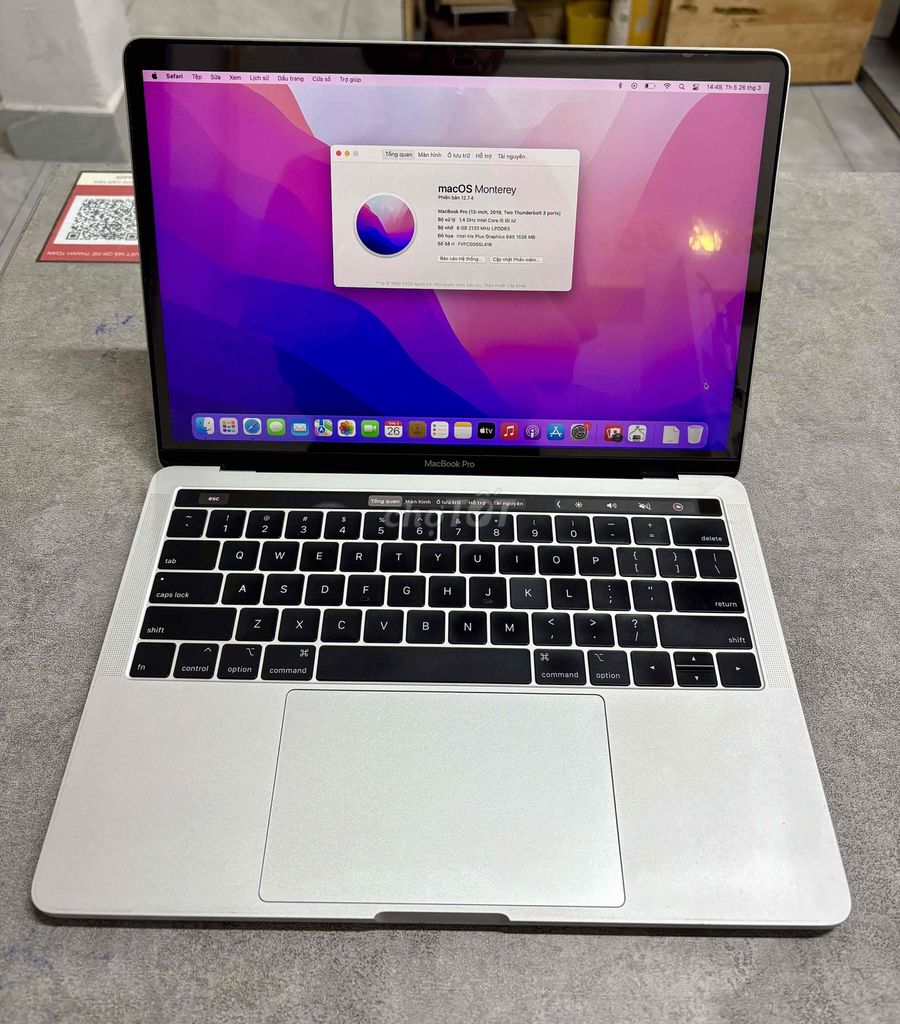 Apple Macbook Pro 2019 i5 8GB/256GB Bạc. Mua bán Laptop tại Quận Thanh Khê Đà Nẵng được đăng bởi Hoàng Kim store hình 1