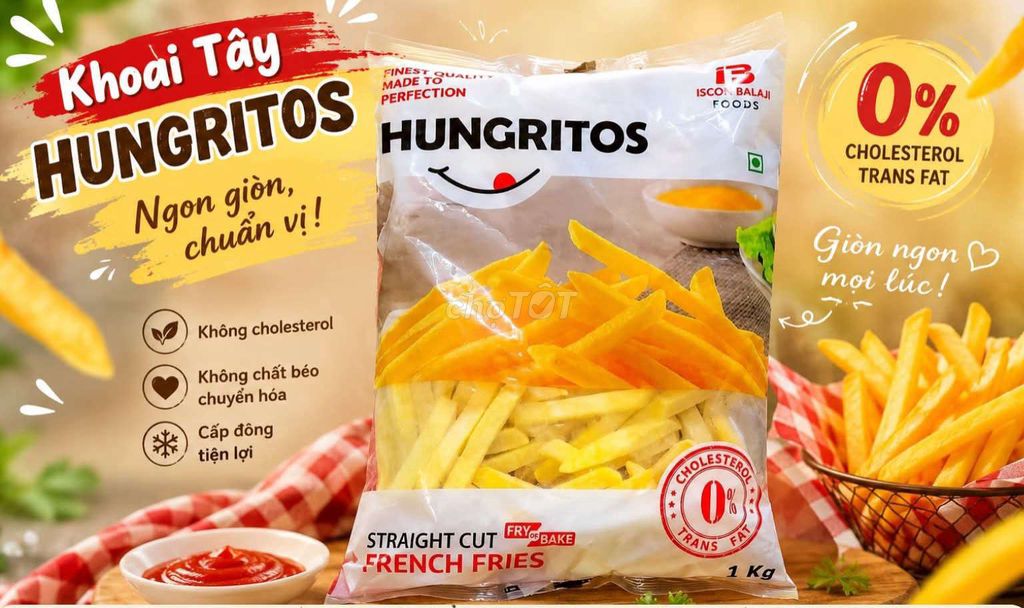 Hungritos Khoai tây chiên Tự nhiên 1kg. Mua bán Đồ ăn, thực phẩm và các loại khác tại Quận Bình Thạnh Tp Hồ Chí Minh được đăng bởi trúc cao  hình 1