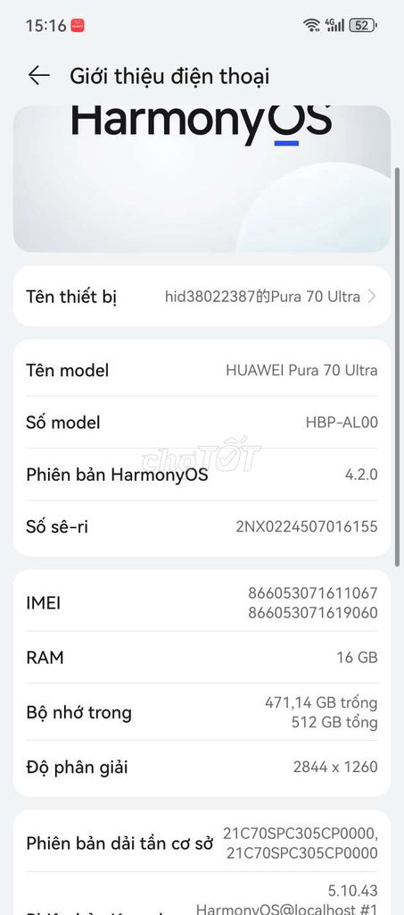 Huawei Pura 70 Ultra 512GB. Mua bán Điện thoại tại Thị xã Bến Cát Bình Dương được đăng bởi phung kiên hình 1