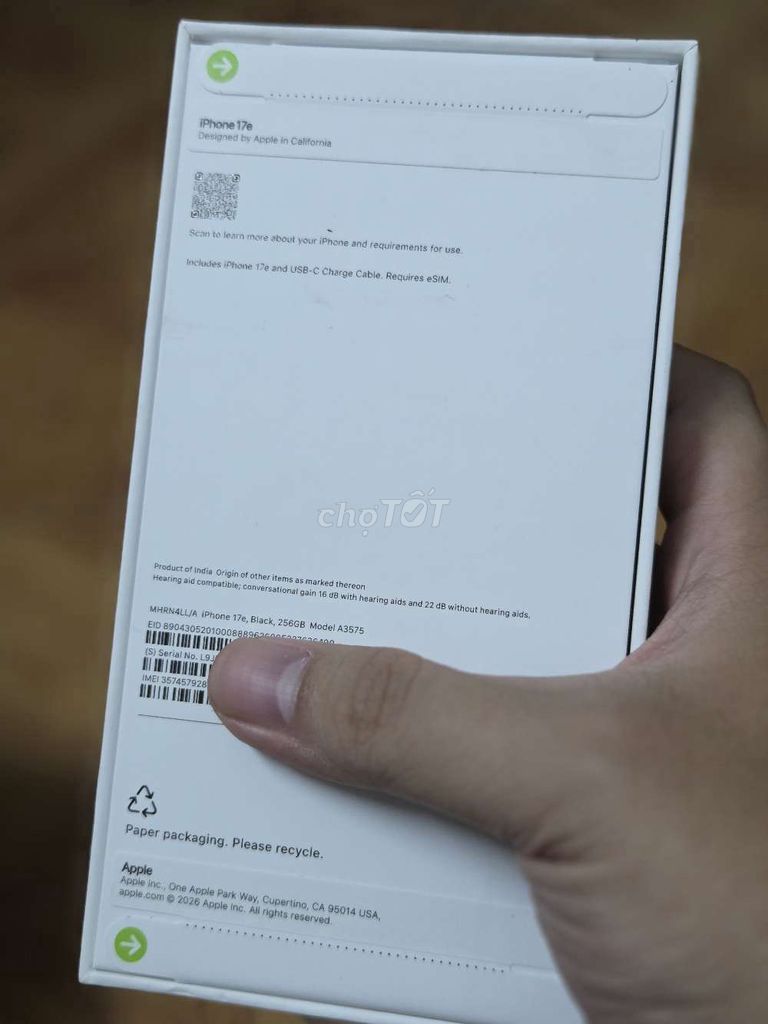 Apple iPhone 17e 256gb lla new seal chưa active. Mua bán Điện thoại tại Quận Ba Đình Hà Nội được đăng bởi Hải hình 1