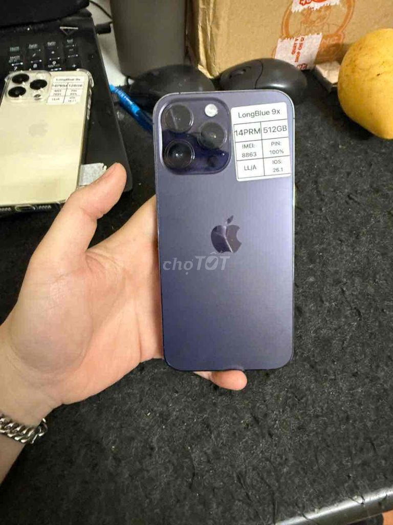 iPhone 14 Pro Max 512GB Tím - Bản Quốc Tế. Mua bán Điện thoại tại Quận Cầu Giấy Hà Nội được đăng bởi Long blue 9x hình 1