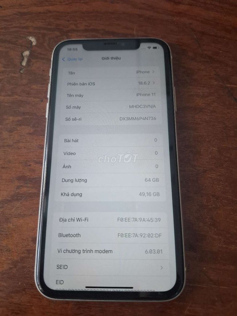 iPhone 11 64GB Trắng Đã qua sử dụng. Mua bán Điện thoại tại Thành phố Thuận An Bình Dương được đăng bởi Thiện tâm 188 hình 1