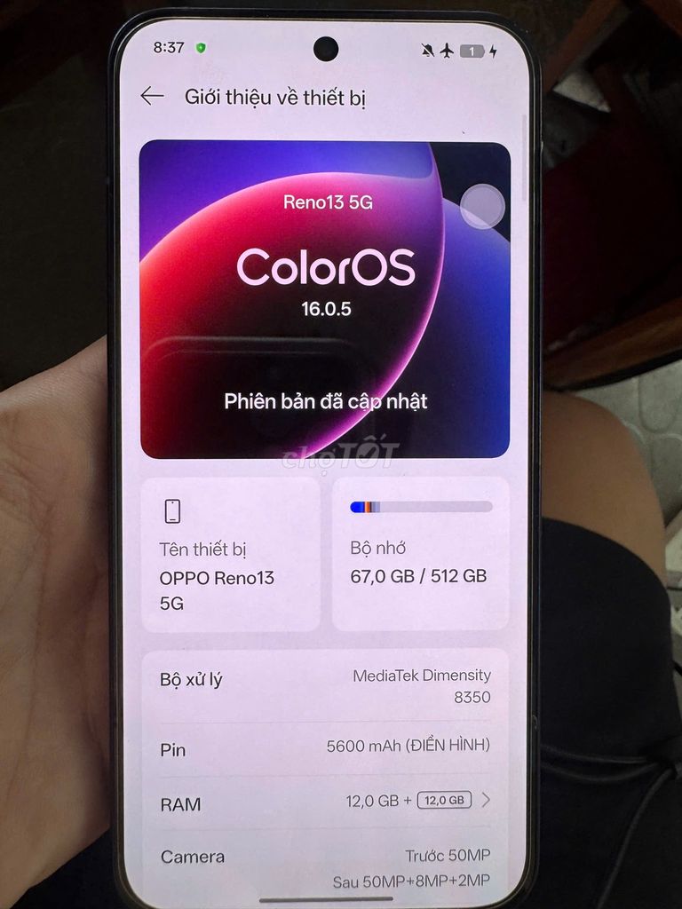 OPPO Reno13 5G Tím 512GB 12GB. Mua bán Điện thoại tại Huyện Trảng Bàng Tây Ninh được đăng bởi quy nguyen hình 1
