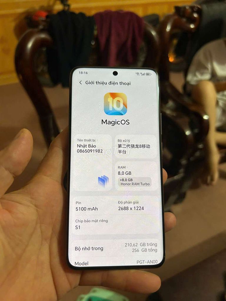 Hornor Magic 5 đen bóng. Chip snap 8 gen 2 zin.. Mua bán Điện thoại tại Thành phố Biên Hòa Đồng Nai được đăng bởi Tran tran hình 1