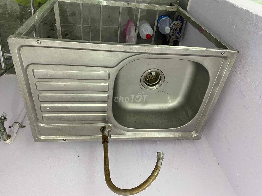 Chậu rửa chén + vòi+kệ inox Q2, Th.HCM