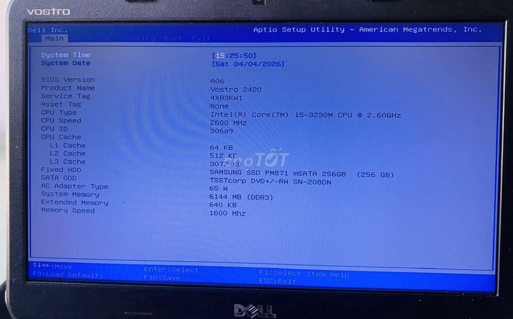 Dell Vostro 2430 i5-3230M 14 inch 6GB/256GB. Mua bán Laptop tại Quận Tân Phú Tp Hồ Chí Minh được đăng bởi Võ Văn Tâm hình 1