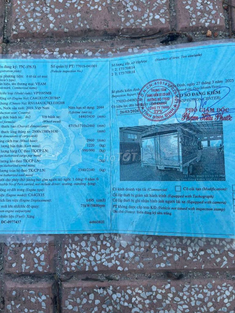 VEAM VPT095MB 2019. Mua bán Xe tải, xe ben tại Huyện Phù Cát Bình Định được đăng bởi Tỵ mua bán xe  hình 11