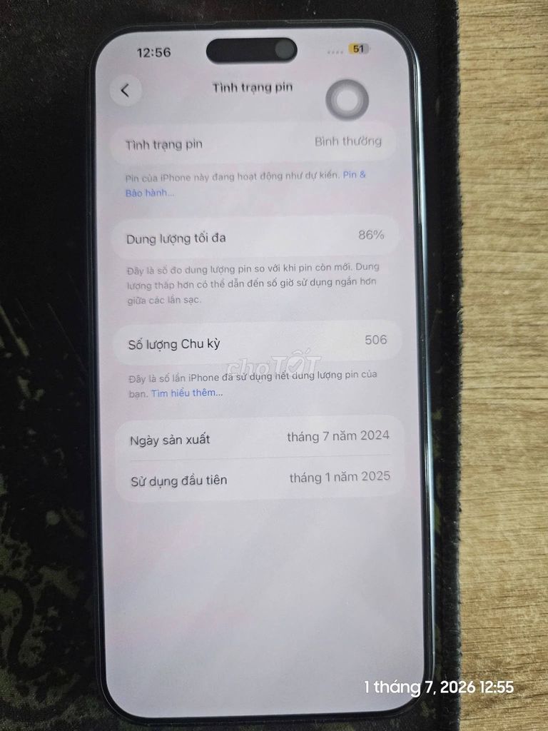 Apple iPhone 15 Pro Max 256GB Mỹ 86%. Mua bán Điện thoại tại Quận 1 Tp Hồ Chí Minh được đăng bởi Hội Đồ Điện Tử hình 1
