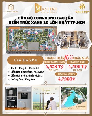 🔴TIN THẬT 100%! 2PN MASTERI CENTRE POINT CHỈ 4,3 TỶ ALL IN. Mua bán căn hộ/chung cư tại Thành phố Thủ Đức Tp Hồ Chí Minh được đăng bởi Liễu Liễu