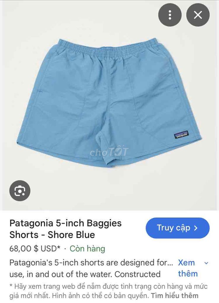 Quần short nam Patagonia vải gió size M. Mua bán Quần áo tại Quận Bình Thạnh Tp Hồ Chí Minh được đăng bởi Phát PhanTấn hình 1