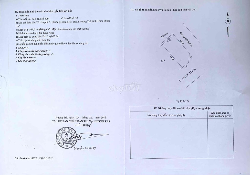 Đất 2 mặt tiền Hương Hồ ven sông Hương