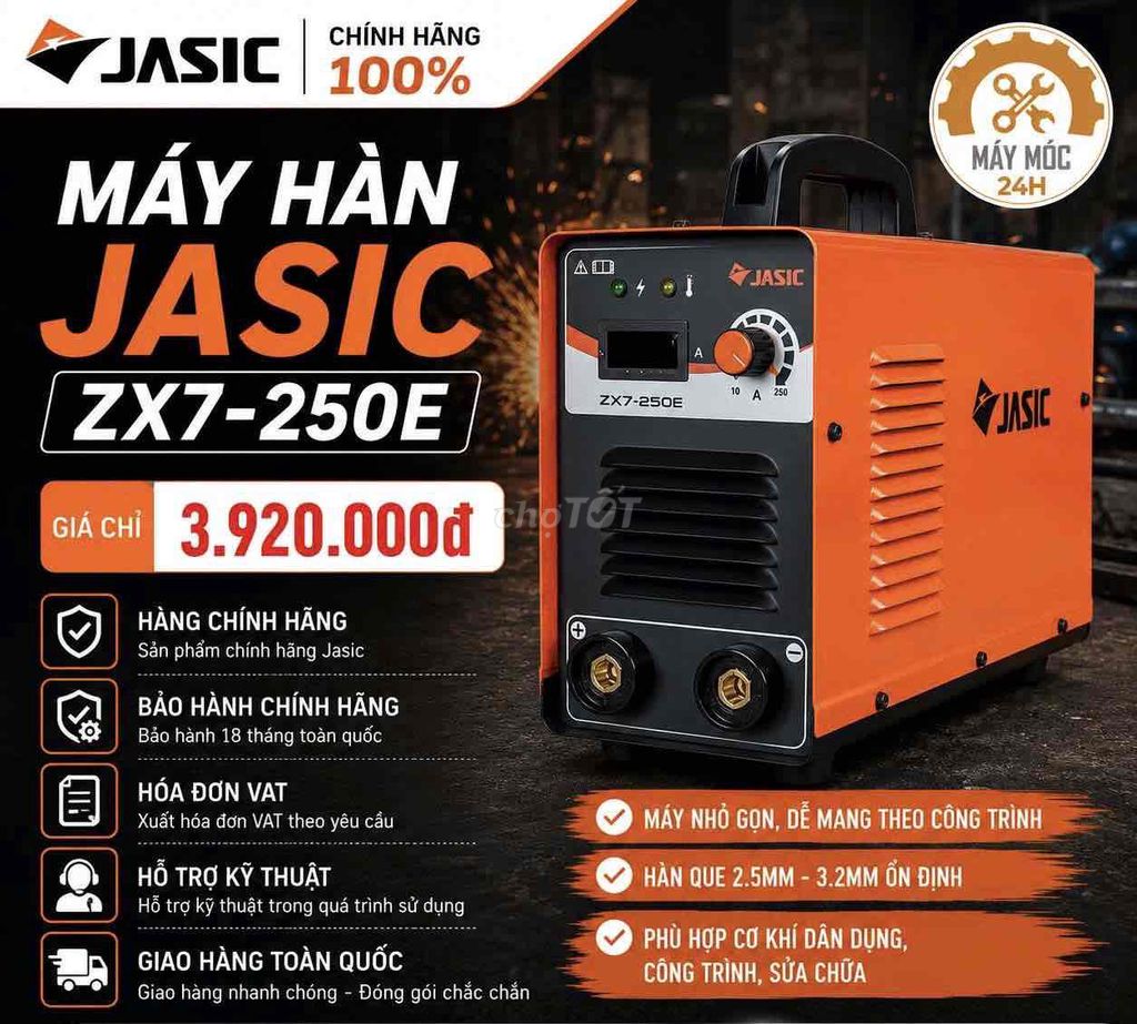Máy hàn que Jasic ZX7-250E. Mua bán Đồ chuyên dụng, Giống nuôi trồng tại Thành phố Thuận An Bình Dương được đăng bởi Máy Móc 24H hình 1