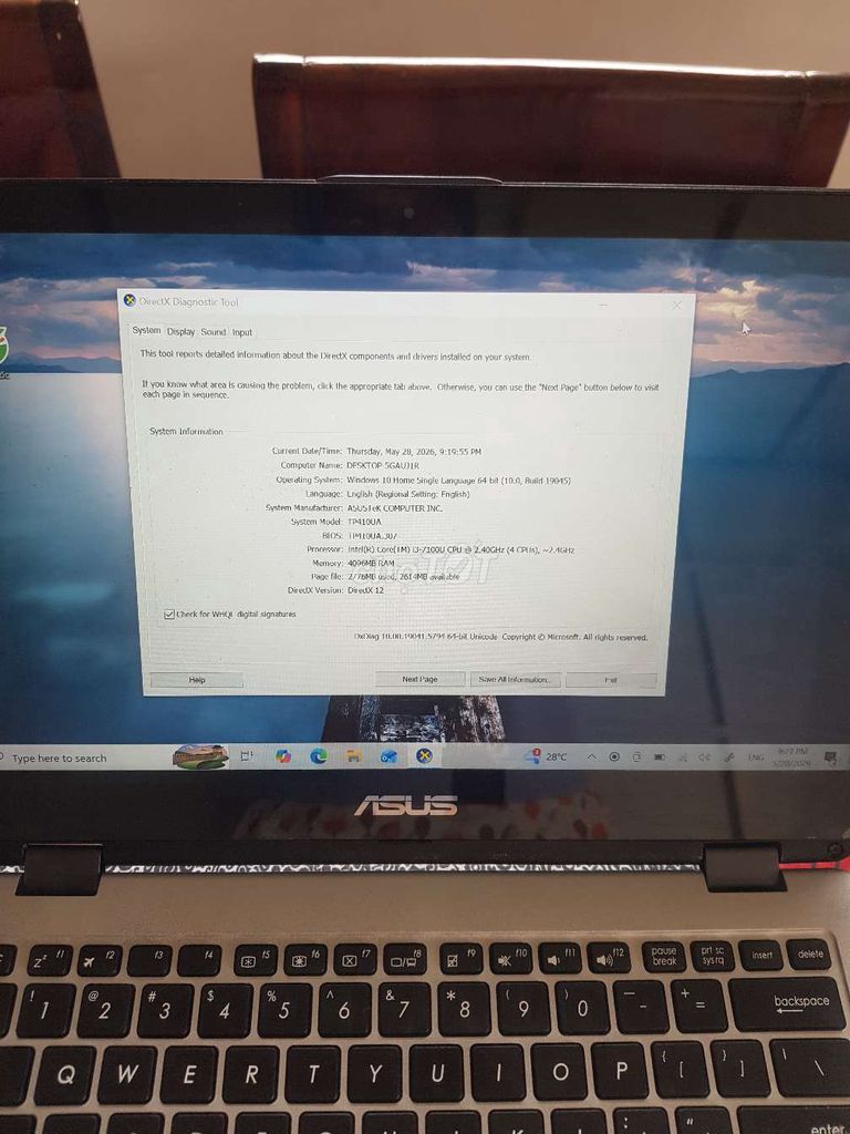 Asus TP410 i3-7100U 4GB/128GB. Mua bán Laptop tại Quận Tân Phú Tp Hồ Chí Minh được đăng bởi Lơi hình 1