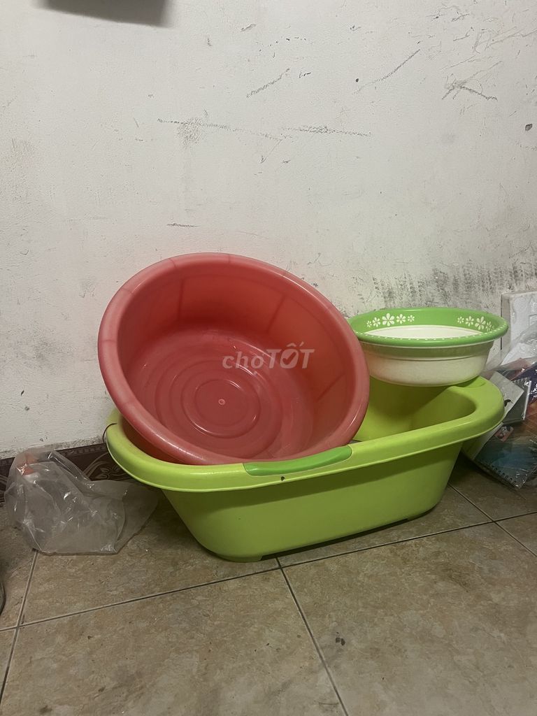 Chậu tắm nhựa Hồng, Xanh lá. Mua bán Thiết bị vệ sinh, nhà tắm tại Quận Đống Đa Hà Nội được đăng bởi Giahan hình 1
