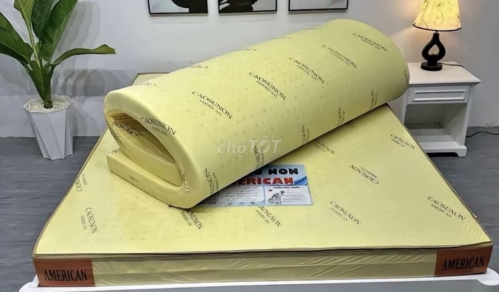 Nệm Á Châu Cao su non 1m8x2m Vàng kem cũ. Mua bán Giường, chăn ga gối nệm tại Thị xã Bến Cát Bình Dương được đăng bởi Be Em hình 1